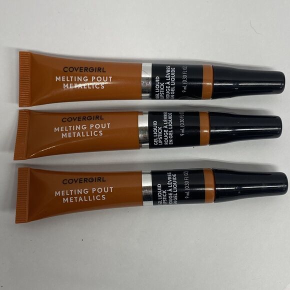 3 Pack CoverGirl Melting Pout Metallics Gel Liquid Lipstick #200 24 Carat - Picture 1 of 4